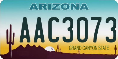 AZ license plate AAC3073