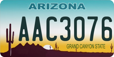 AZ license plate AAC3076