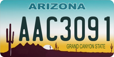 AZ license plate AAC3091