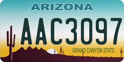 AZ license plate AAC3097