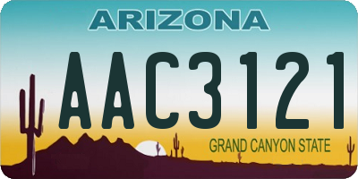 AZ license plate AAC3121