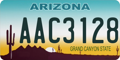 AZ license plate AAC3128