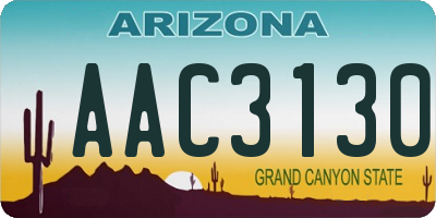 AZ license plate AAC3130