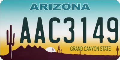 AZ license plate AAC3149