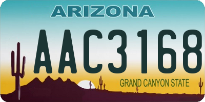 AZ license plate AAC3168