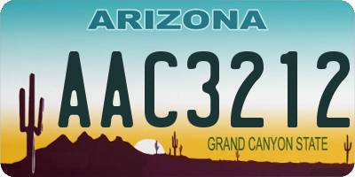 AZ license plate AAC3212