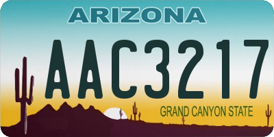 AZ license plate AAC3217