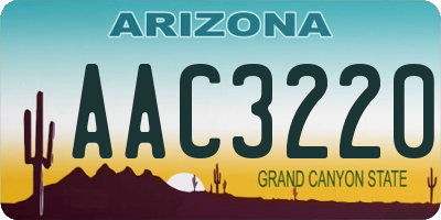 AZ license plate AAC3220