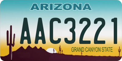 AZ license plate AAC3221