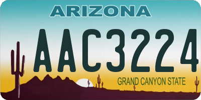 AZ license plate AAC3224