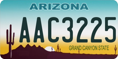 AZ license plate AAC3225