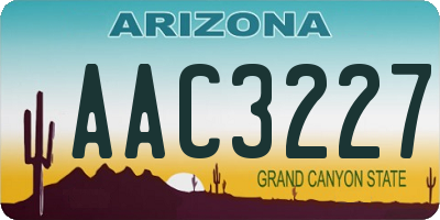 AZ license plate AAC3227