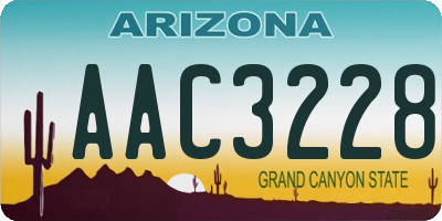 AZ license plate AAC3228
