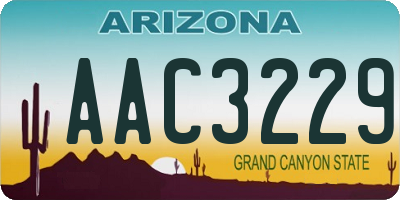 AZ license plate AAC3229