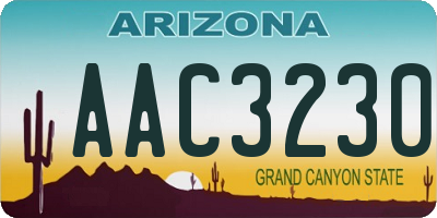 AZ license plate AAC3230