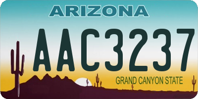 AZ license plate AAC3237