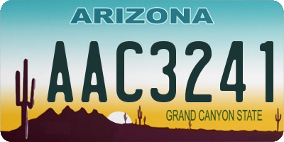 AZ license plate AAC3241