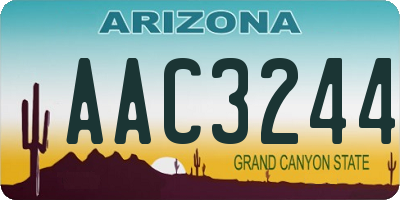 AZ license plate AAC3244