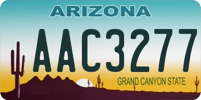 AZ license plate AAC3277