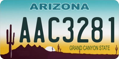 AZ license plate AAC3281