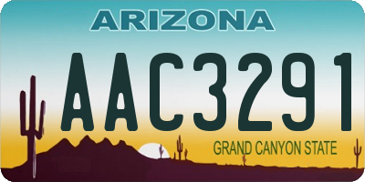 AZ license plate AAC3291