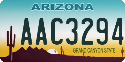 AZ license plate AAC3294