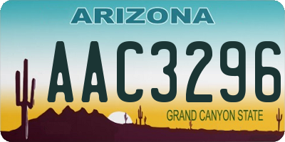 AZ license plate AAC3296