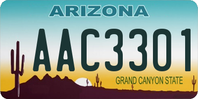 AZ license plate AAC3301