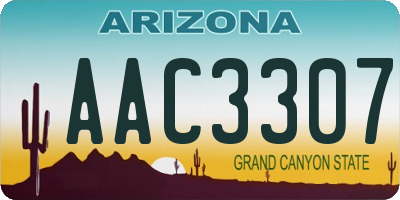 AZ license plate AAC3307