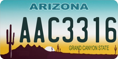 AZ license plate AAC3316