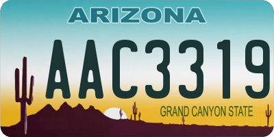 AZ license plate AAC3319