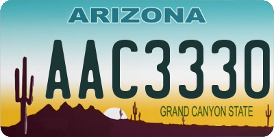 AZ license plate AAC3330