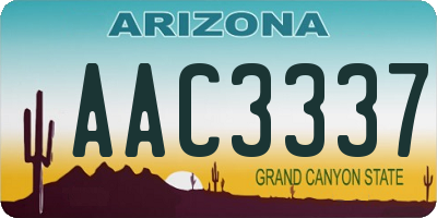 AZ license plate AAC3337