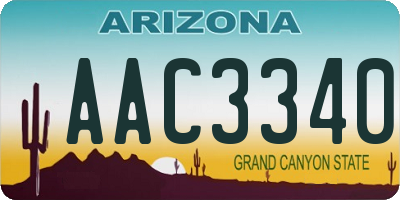 AZ license plate AAC3340