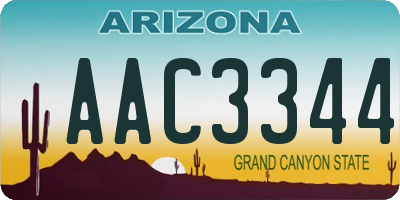 AZ license plate AAC3344