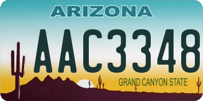AZ license plate AAC3348