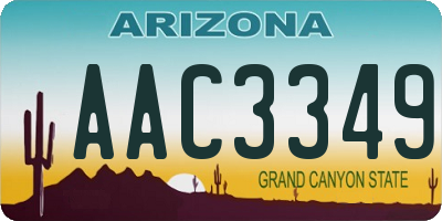 AZ license plate AAC3349