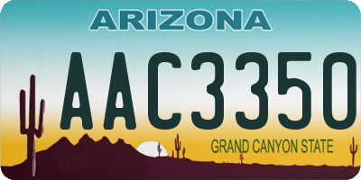 AZ license plate AAC3350
