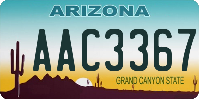 AZ license plate AAC3367