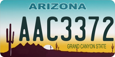 AZ license plate AAC3372