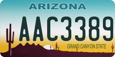AZ license plate AAC3389