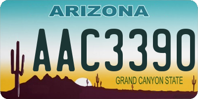 AZ license plate AAC3390