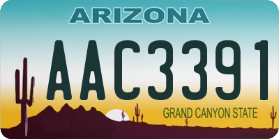 AZ license plate AAC3391