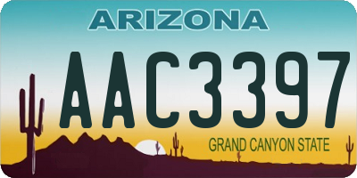 AZ license plate AAC3397