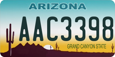 AZ license plate AAC3398