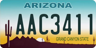 AZ license plate AAC3411