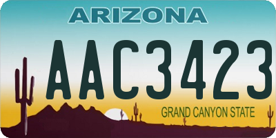 AZ license plate AAC3423