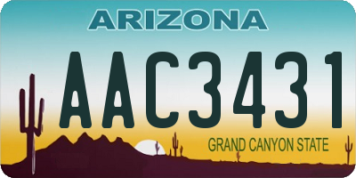 AZ license plate AAC3431
