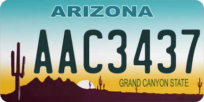 AZ license plate AAC3437