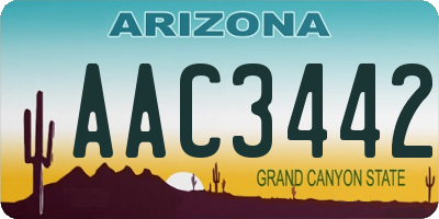 AZ license plate AAC3442